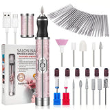 LINMANDA Rechargeable Electric Nail Grinder Nail Polishing Machine Portable Mini Electric Driil Pedicure Kit for Home Salon