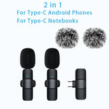 Wireless Lavalier Microphone Mini Lapel Noise Cancelling for iPhone 15/16/17 iPad Android Vlogging Interview - Compact Audio Rec