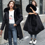 2026 New Winter Women Parka Fur Hooded Jackets Thicken Warm Cotton-padded Puffer Coat Casual Long Parkas Clothes Loose Outerwear