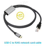 JonISerl USB to Ethernet Cable 6FT,USBC to RJ45 5G LAN Network Cable USB 3.0 A Type C Male to RJ45 Connector Compatible