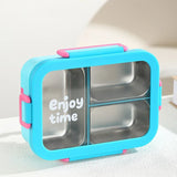 JUSTINLAU 304 Stainless Steel Lunch Box Compartment Leak-proof Student Office Workers Bento Box with Tableware Food Container