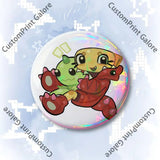 Cute Funny S-Shelly W-Wold Customizable Badge Tinplate Brooch Laser Film Lapel Pin for Decoration Party Small Gifts