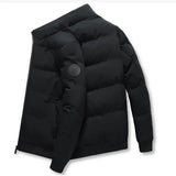 2025 Winter New Solid Color Zipper Down Jacket Thick Cotton Jacket Men Trendy Brand Casual Youth Coat Versatile Comfortable Top