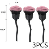 Flower Nail Brush for Manicure Gold Rose Shape Nail Art Brushes Round Small UV Gel Polish Powder Cleaning Tools Nail Accesories