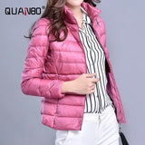 Women Spring Jacket Fashion Short Ultra Lightweight Packable Puffer Coats 15 Colors Female Down Warm Korean Slim Fit Parkas 5XL
