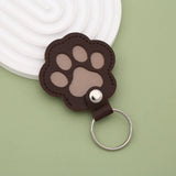 Cute Paw Print Pet Hair Memorial Keychain Leather Dog Cat Fur Holder Keepsake Key Ring Personalized Pet Loss Memory Key Chains G