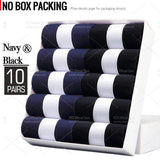 HSS 5/10 Pairs Men's Cotton Blend Socks Black Business Men Socks Soft Breathable Summer Winter for Male Socks Plus Size (6.5-14)