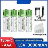 2025NEW Lithium-Ion Battery Type-C Rechargeable High-Capacity Battery AA&AAA Battery For remote control, mouse, electric toys