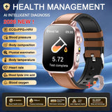 New Men Accurate Health Diagnosis ECG Smart Watch Blood Pressure Blood Oxygen Blood Fat Uric Acid Temp Bluetooth call Smartwatch