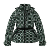 Women's Winter Hooded High Waist Padded Sport Parkas Coats with Belt Female Elegant Thick Warm Pockets Windproof Skiing Jackets