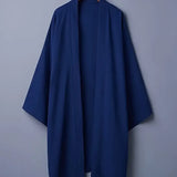 Men's Solid Color Long Sleeve Cardigan Long Kimono Shirt Asian Traditional Wear Yukata Haori Jacket Coat 6 Color Japanese Kimono
