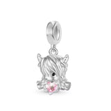 Fashionable 925 Sterling Silver Highland Cow Animal Pendant Suitable for Bracelets, Necklaces, DIY Women's Jewelry Accessories