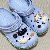 8Pcs Summer Fashion Shoe Charms for Sandals Clogs Set DIY Accessories Cute Cartoon Animals Shoes Buckle Decorations Gifts