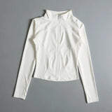 Women Zip Fitness Yoga Shirt Long Sleeve Sports Jacket Gym Top Activewear Running Coats Workout Clothes Woman