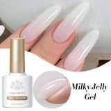 BORN PRETTY 10ml Milky Jelly White Gel Nail Polish Translucent Semi Permanent Soak Off UV LED Gel Varnish Manicure Nail Art