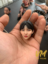 1/6 1/12 Super-realistic Woman Head Sculpture Beauty Head Painted Resin Model For 12" 6" Female Soldier Action Figure Body Doll