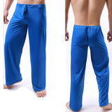 Ice Silk Men Pajama Pants Thin Long Pants Men See Through Sleeping Pants Bottoms Homewear Men Pyjamas Pajamas Home Pants