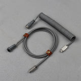 LANO USB-C to Type-C Coiled Cable Gamer Keyboard Custom Coil Type USB C Cable With Detachable Pilot Connector