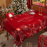 Christmas Rectangle Tablecloth, Poinsettia Design Tablecloth For New Year Party And Dinner Christmas Table Decor Tablecloth