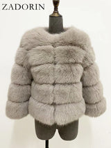ZADORIN S-6XL Mink Coat Winter Black White Faux Fur Coat Woman Elegant Fluffy Faux Fur Jacket Top Short Fur Coats Woman Clothing