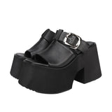 GKTINOO 2026 Summer New Genuine Leather Thick Soled Height Increasing Slippers Fashionable Women's Super High Heels Sandals
