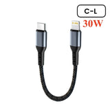 Crouch 90 Degree Short Cable USB Type C To Type C 6A 66W Fast Charge 25CM 50CM Power Bank USB C Cable For iphone Huawei Xiaomi