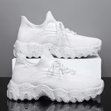 Women Comfortable Soft Sole Sneakers Breathable Knitting Flats Woman Lightweight Slip-on Loafers Non-Slip Running Sports Shoes