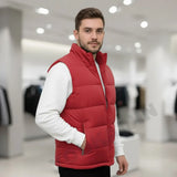 White Vest Jacket Men Slim Fit Stand Collar Sleeveless Puffer Jackets Spring Autumn Casual Waistcoat Men Warm Coat 2026 Trends
