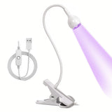 Nail LED UV Lamp for Drying Gel Nails Polish Clip-On Flexible Desk Mini Portable USB Nail Lamp UV Light Dryer for Manicure Salon