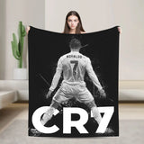 CR7  Football Soccer Blanket Ronaldos Flannel Funny Warm Throw Blanket for Bedding Lounge Decoration