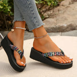 Women's Fashion Trend, Anti Slip, Wear-resistant, Comfortable Soft Bottom, Ethnic Style Flat Heel Flip Flops