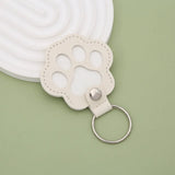 Cute Paw Print Pet Hair Memorial Keychain Leather Dog Cat Fur Holder Keepsake Key Ring Personalized Pet Loss Memory Key Chains G