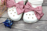 Cute Red Bow Shoe Charms for Crocs Designer DIY Bow-knot Wing Shoe Decorations High Quality Clogs Buckle Accessories New Fashion