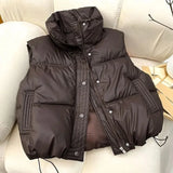 2026 New Women Winter Warm Waistcoat Ladies Sleeveless Stand Collar Coats Warm Outerwear Casual Lightweight Puffer Vest Jackets