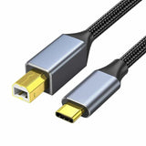 USB C to USB B 2.0 Printer Cable Electronic Organ Cable Type C USB B for Computer Laptop Phone to Fax Machine Scanner Universal