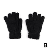 Winter Gloves Mink Velvet Five Finger Gloves Plush Warm Cold-proof Gloves Women Outdoors Cycling Solid Color Mittens