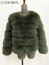 ZADORIN S-6XL Mink Coat Winter Black White Faux Fur Coat Woman Elegant Fluffy Faux Fur Jacket Top Short Fur Coats Woman Clothing