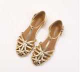 ZAROY Women's Sandals Summer Casual Footwear T-tied Cross Strap Flat Sandals Weave Hollow Roman Sandalia Zapatos сандали