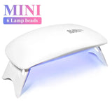 Mini UV LED Nail Lamp 6W for Curing Nail Gel Polish Portable Foldable 120s/60s Timing Manicure Dry Machine Nail Art Drying Tool