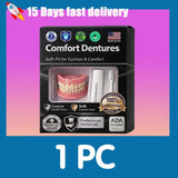 Temporary Adjustable Resin Full Dentures, Natural Bright White Smile, Easy Wear Cosmetic Dental Kit