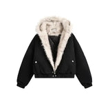 2026 American fashion brand black and yellow cross-shaped jacket high street style loose stand-up collar zipper cardigan jackett