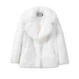 Neo Mint Women Winter 2024 High Quality Luxury Faux Fur Coat Thicken Warm Overcoat Outerwear Hot Girls Solid Long Fox Fur Jacket