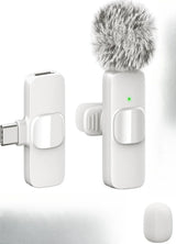 Wireless Lavalier Microphone Mini Lapel Noise Cancelling for iPhone 15/16/17 iPad Android Vlogging Interview - Compact Audio Rec