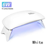 Portable 6 LED UV Nail Lamp 6W Mini Nail Dryer Machine Foldable Manicure Tool for Gel Polish Varnish Quick Drying USB Cable