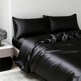 100% Mulberry Silk Bedding Set High End Silk Bed Sheets Set Luxury Smooth Duvet Cover Set Single Double Queen King Size Bedsheet