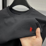 2026 Summer Men's Knitted Cotton Short Sleeved T-shirt Fashionable and Comfortable Printed Breathable Top