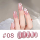 1-12pcs WS Hot Style Non-gray Universal White Cat Eye Gel Nail Polish Super Flash White Glass Bead Nail Art Nail Suppies