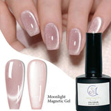 8ml Moonlight Cat Magnetic Nail Gel Polish Glitter Pink Silver Semi Permanent French Style Nail Art UV/LED Gel Varnish
