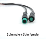 Male+Female Connector 2 3 4 5 6Pin M8 Cable Waterproof Connector For Ebike Optional Cable Ebike Accessories