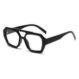 Hiking Women Fashion Polygonal Double Bridge Anti Light Glasses Luxury Minimalist Leopard Pattern Design Eyeglasses UV400